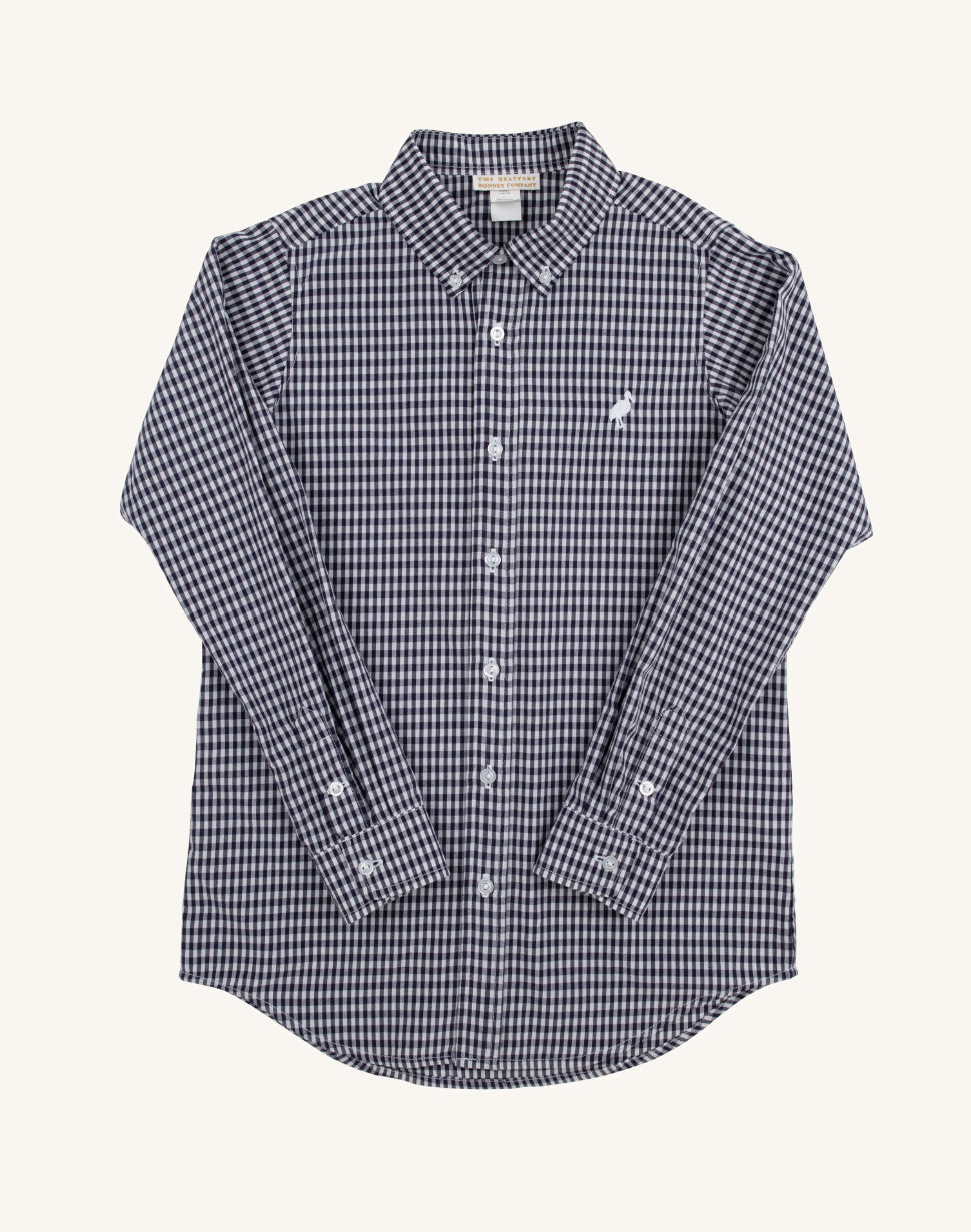 Dean’s List Dress Shirt- Navy Grove Gingham/Worth Ave White