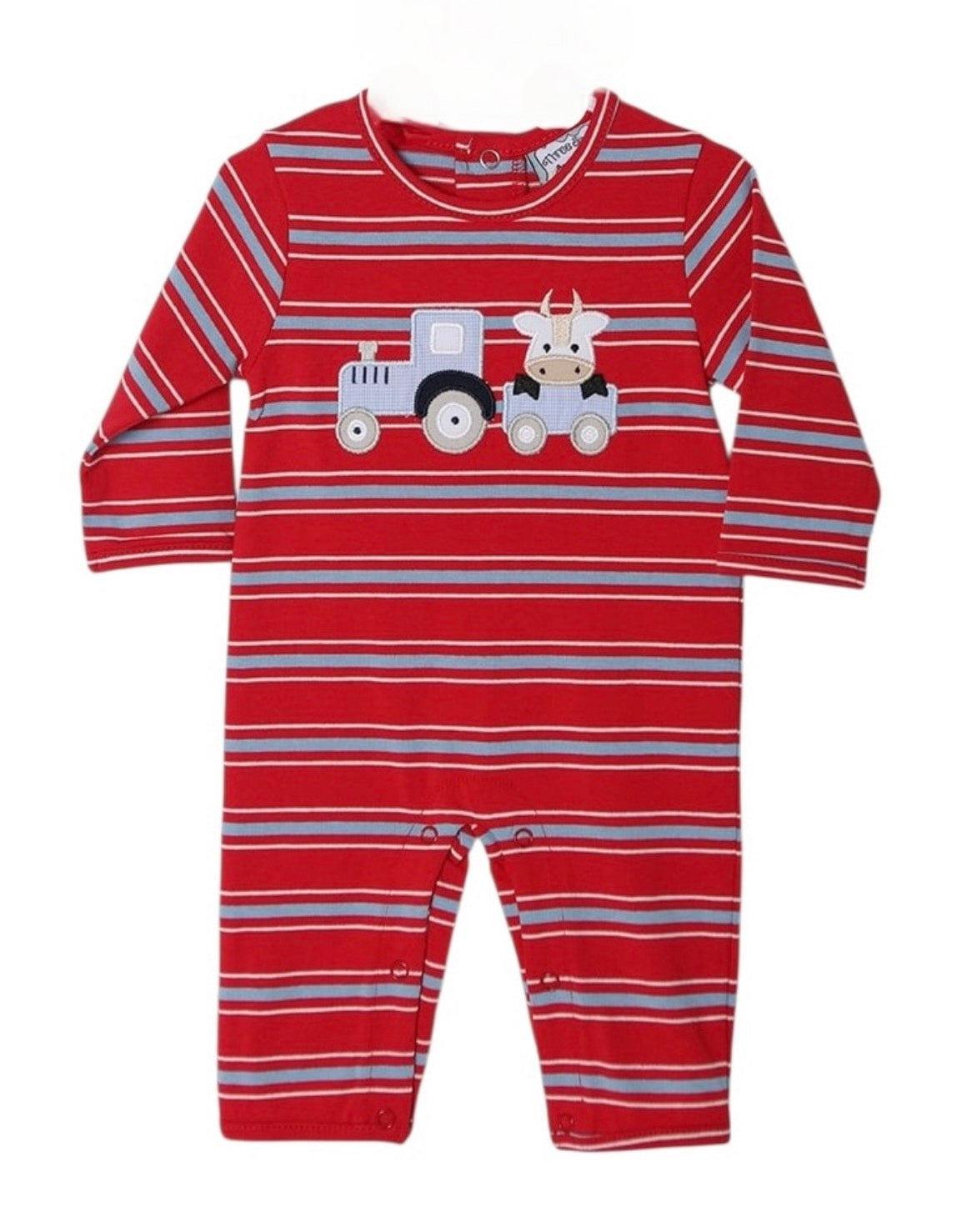 Moo Tractor Applique Boys Romper