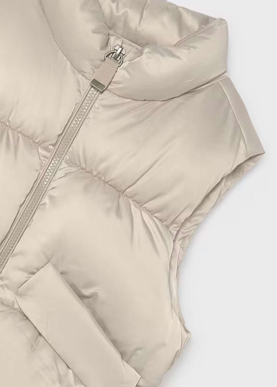 Girl Satin Vest-Almond