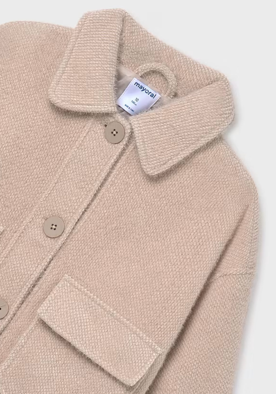 Girl Faux Fur Coat-Sand Mix