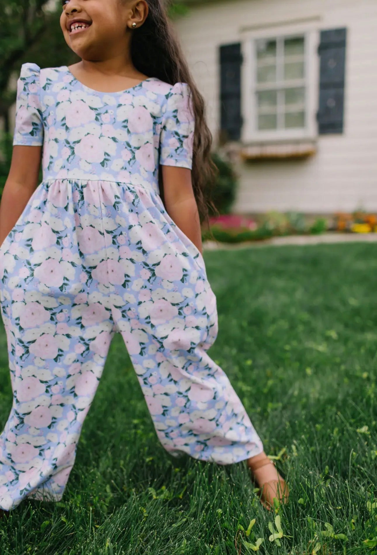 Puffy Leggy Romper in Blossom