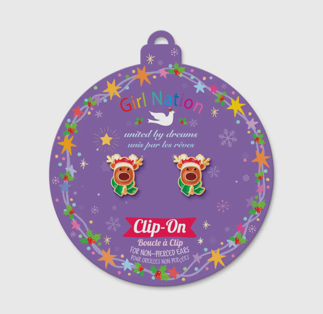 Reindeer Magic Clip On Earrings
