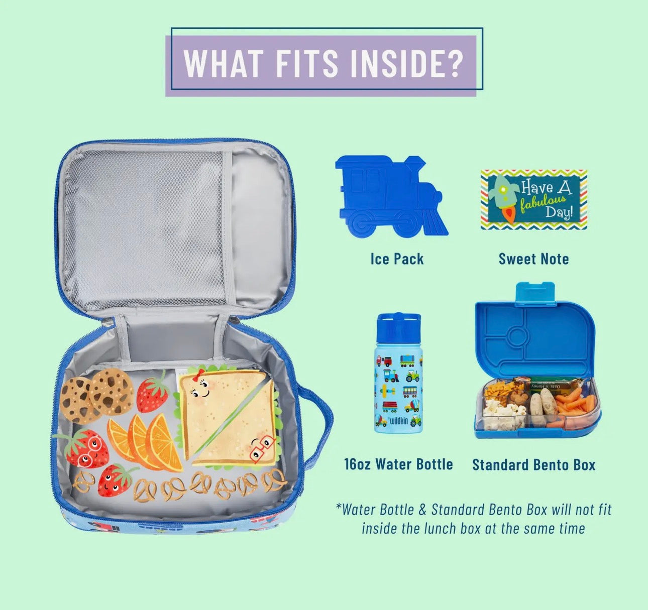 Trains, Planes, and Trucks Recycled Eco Lunch Bag