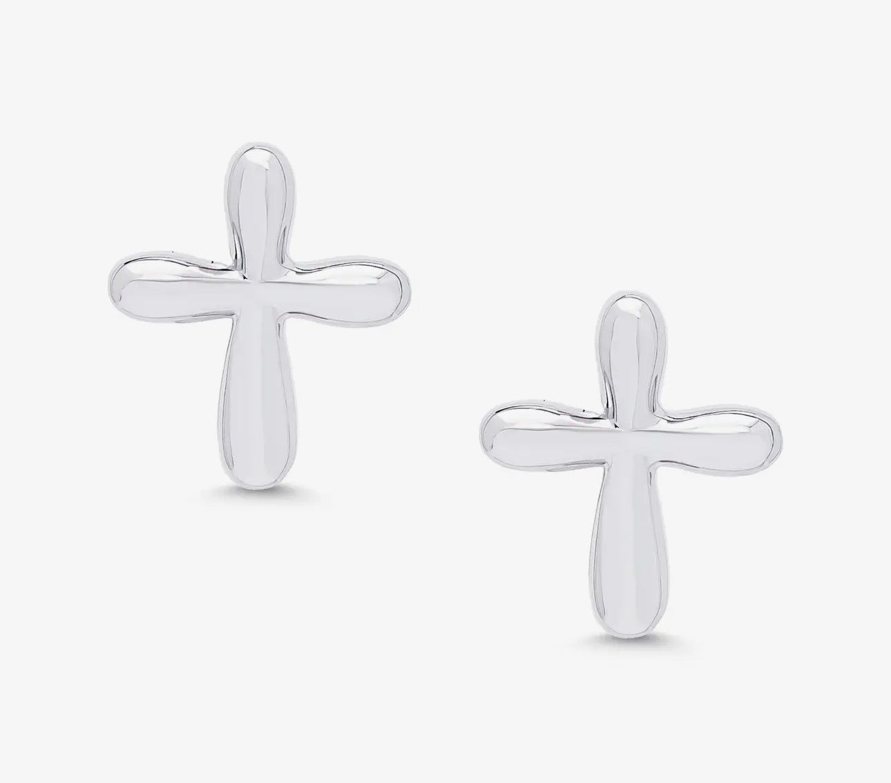 Cross Stud Earrings in Sterling Silver
