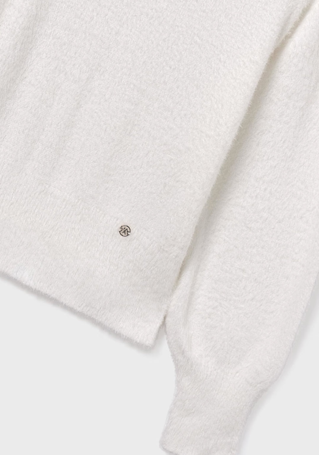 Girl Faux Fur Sweater-Ecru