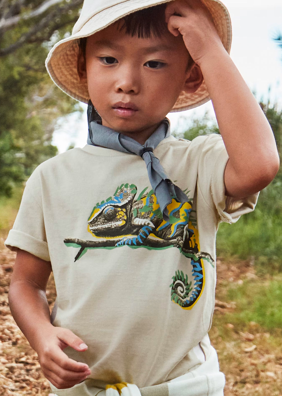 Boy Chameleon Graphic T-Shirt