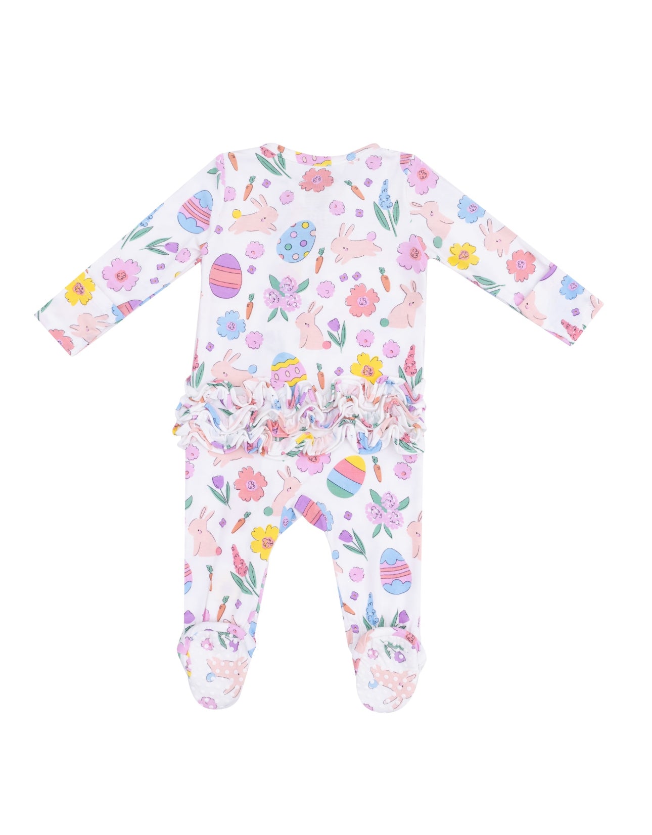 Easter Bunnies Two Way Ruffle Zipper Footie