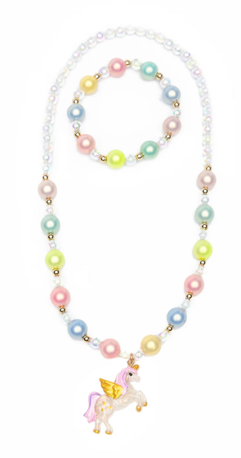 Happy-Go-Unicorn Necklace and Bracelet Set