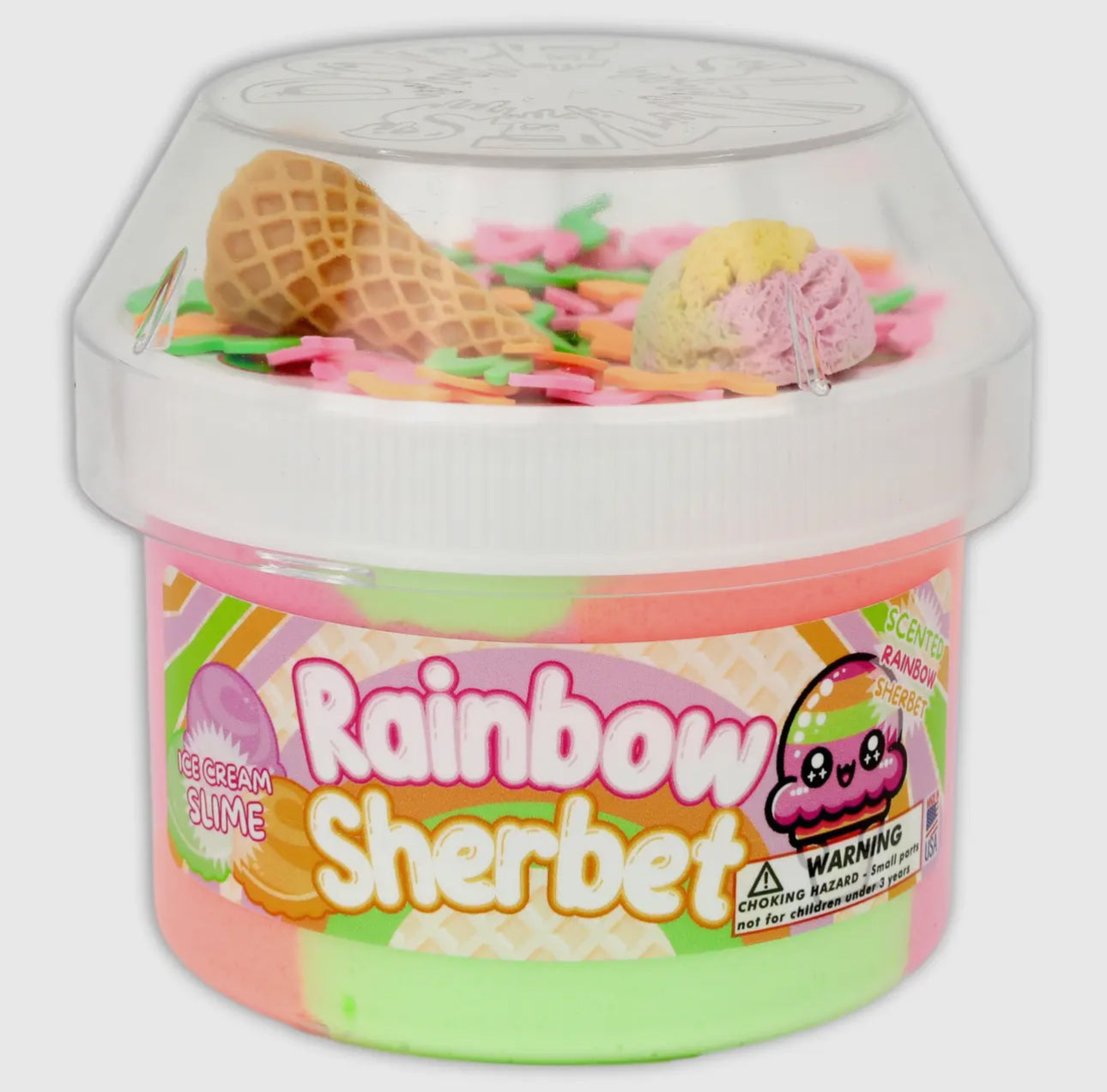Rainbow Sherbet Ice Cream Textured Slime