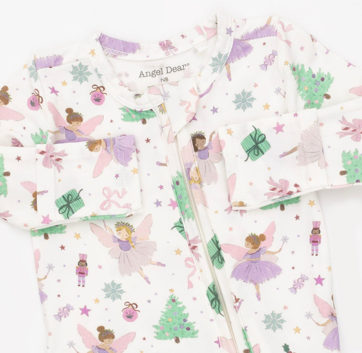 Sugar Plum Fairies- 2 Way Ruffle Back Zipper Footie