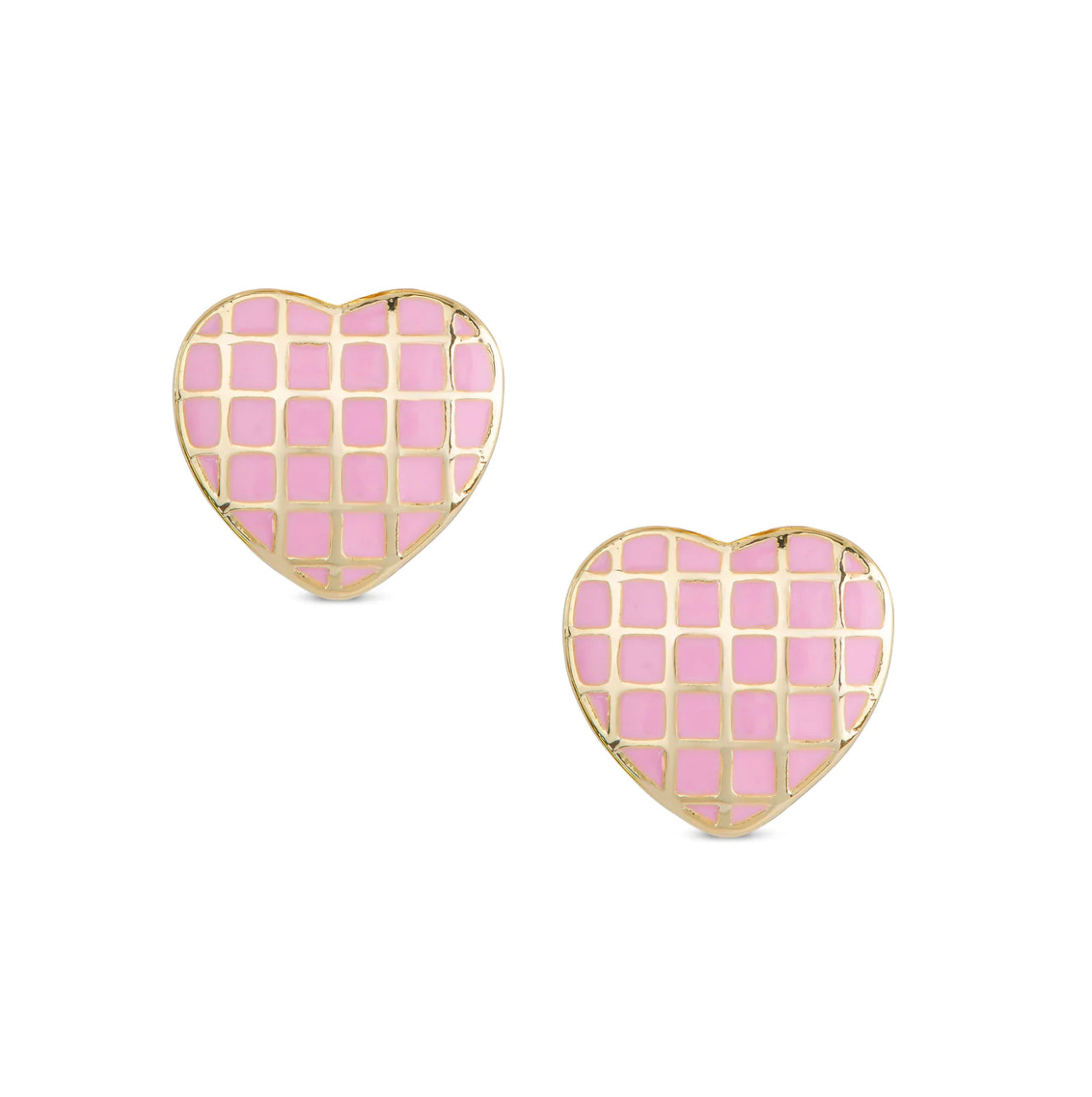 Lattice Heart Stud Earrings