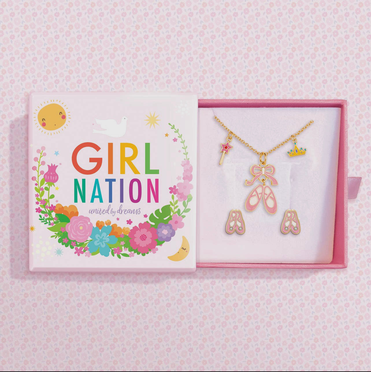 Charming Whimsy Necklace and Earring Gift Set-Ballet Shoes