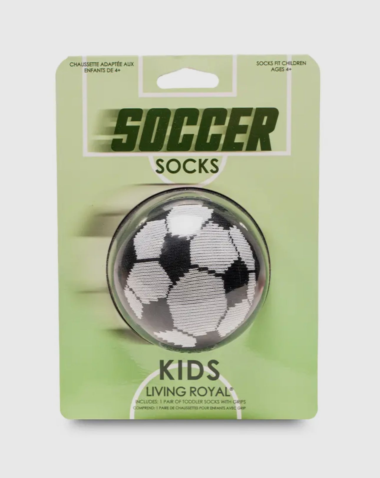 3D Packaged Crew Socks-Kids-Soccer Ball