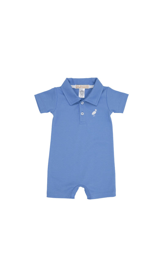 Sir Proper Rompers-Barbados Blue, Worth Avenue White