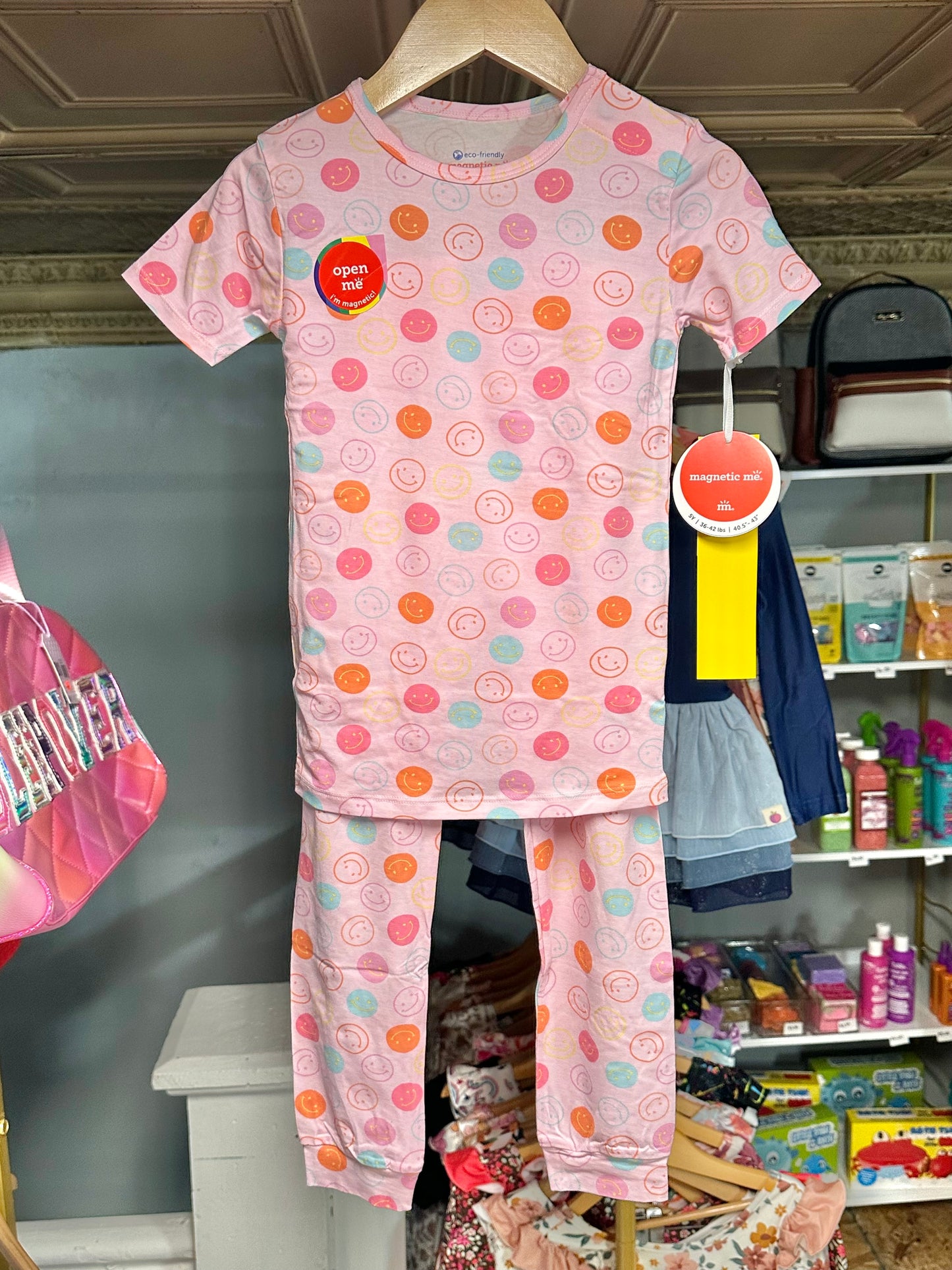 Pink Smile No Drama Pajama Short Sleeve Set