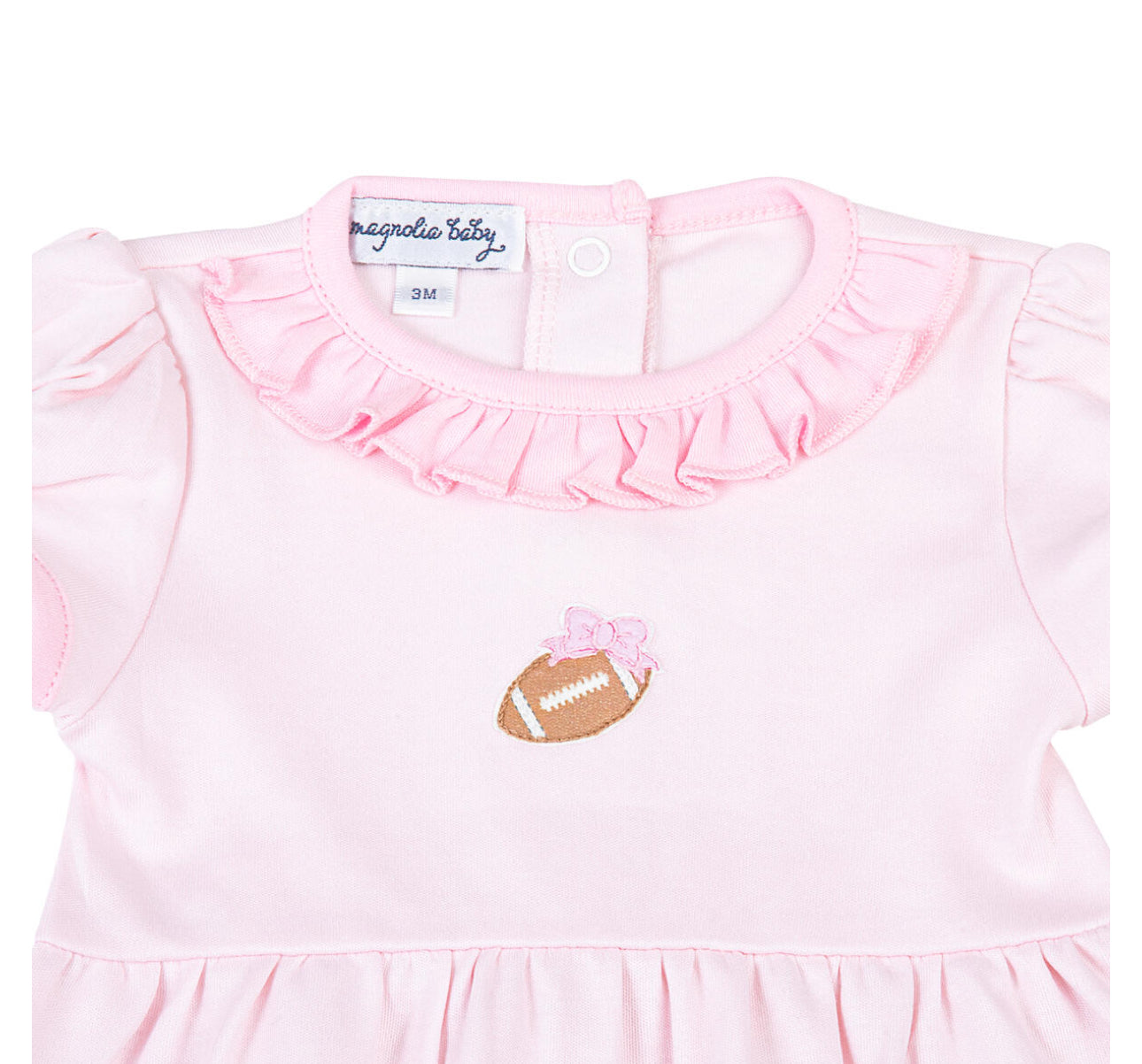 Darling Football Pink Emb S/S Girls Bubble