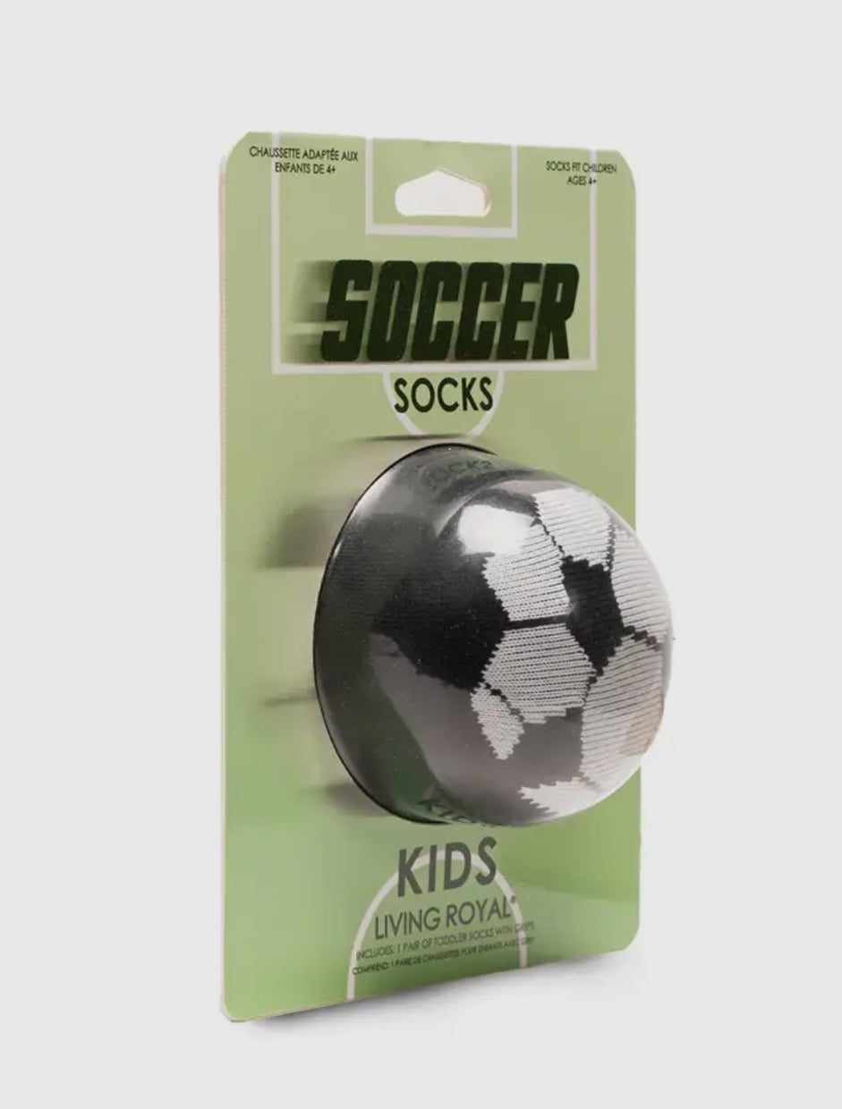 3D Packaged Crew Socks-Kids-Soccer Ball