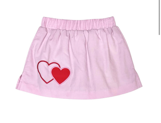 Hearts Miley Skort, Pink Corduroy