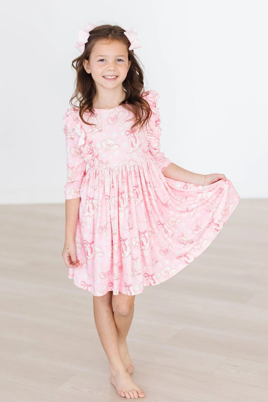 Howdy 3/4 Sleeve Twirl Dress