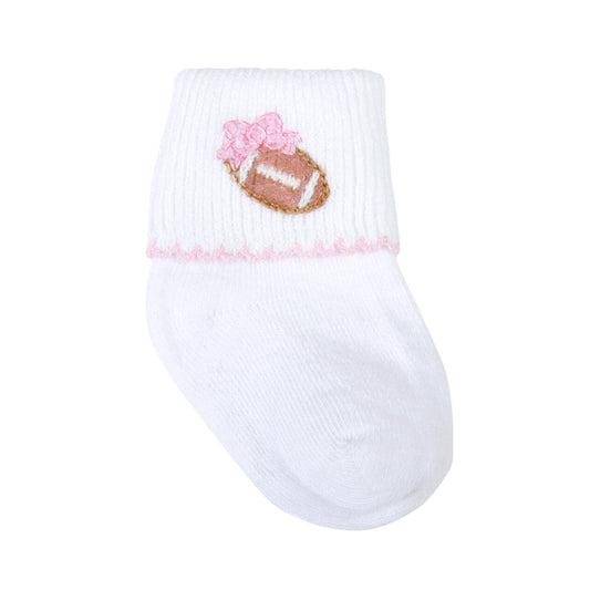 Darling Football Pink Emb Socks