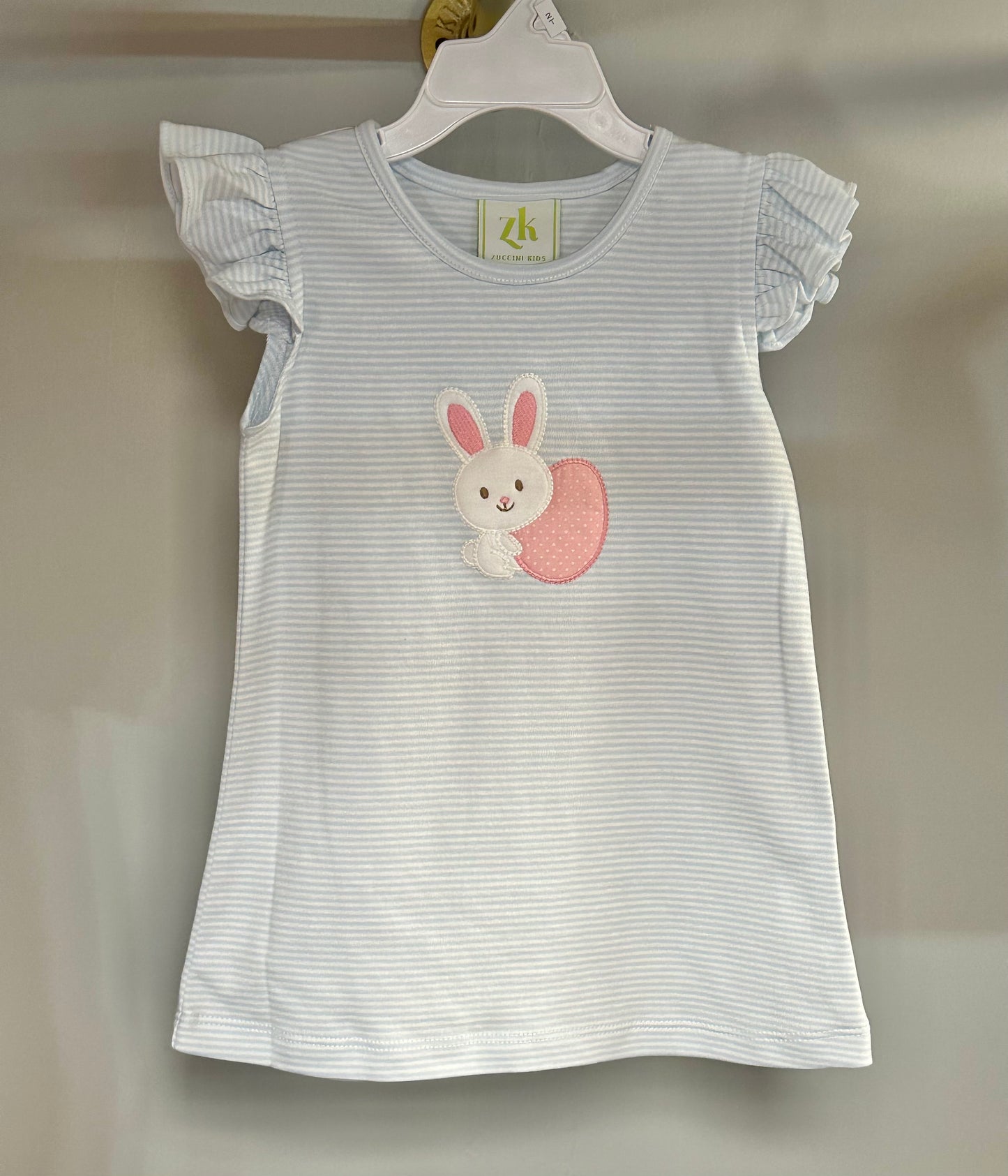 Bunny Dress, Light Blue Bitty Stripe Knit