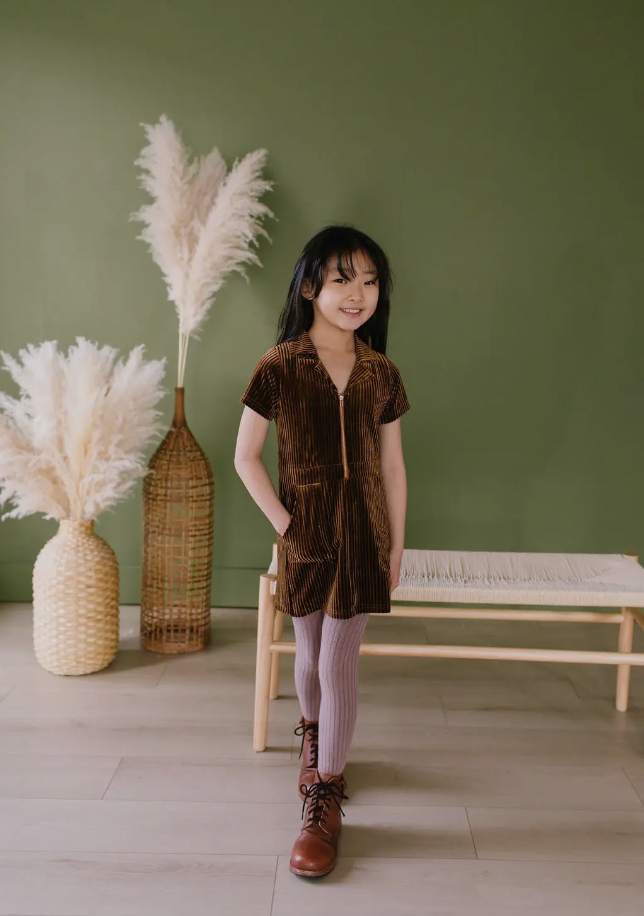 Corduroy Dress in Wood