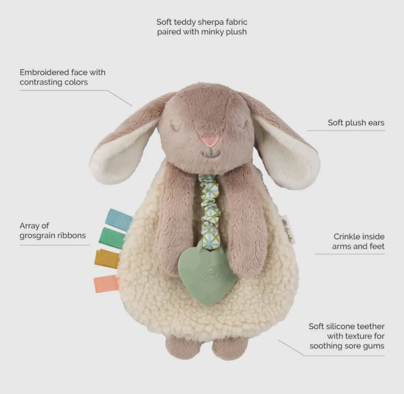 Taupe Bunny Itzy Friends Lovey Plush