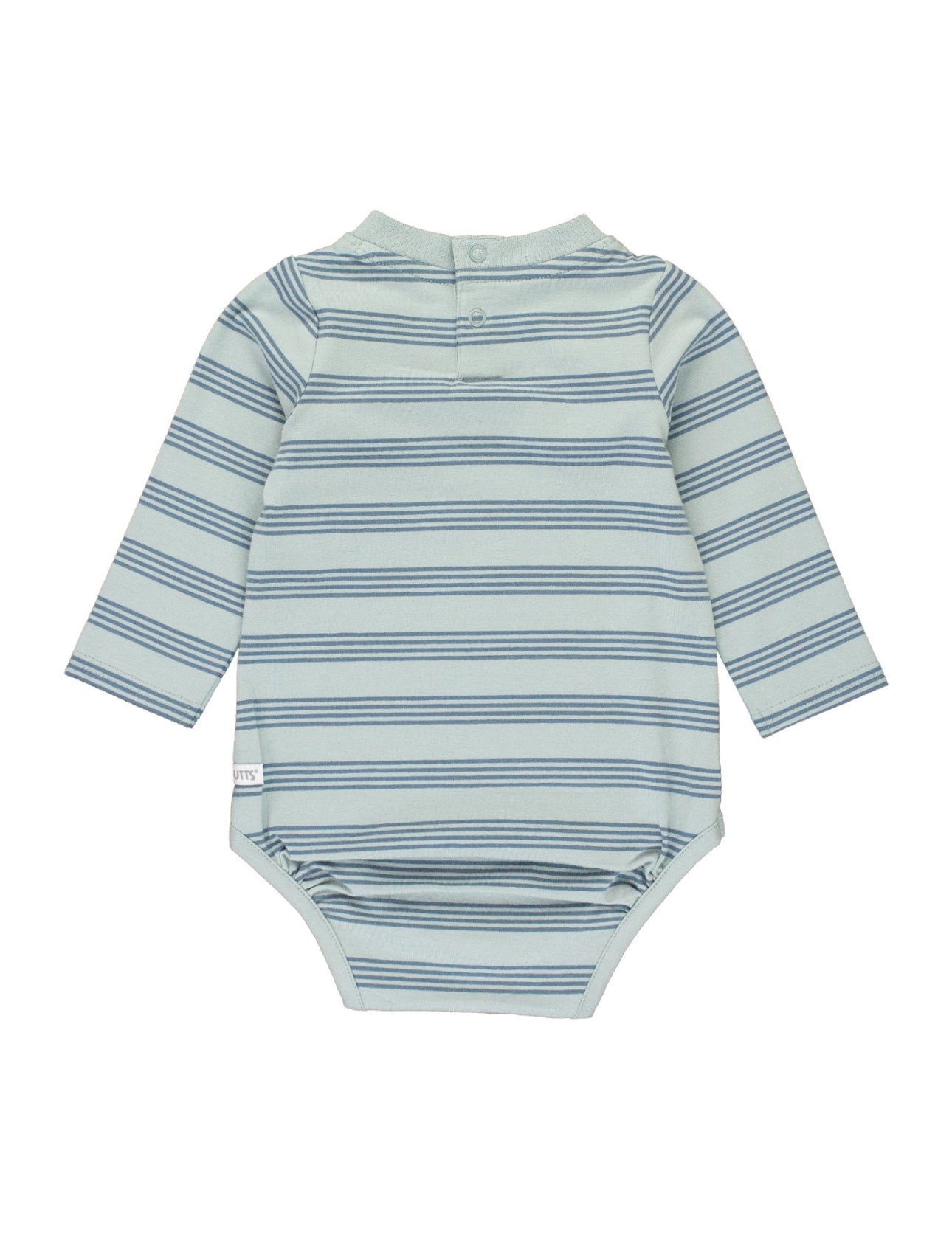 Crew Neck Pocket Bodysuit, Cloud Blue Multi Stripe