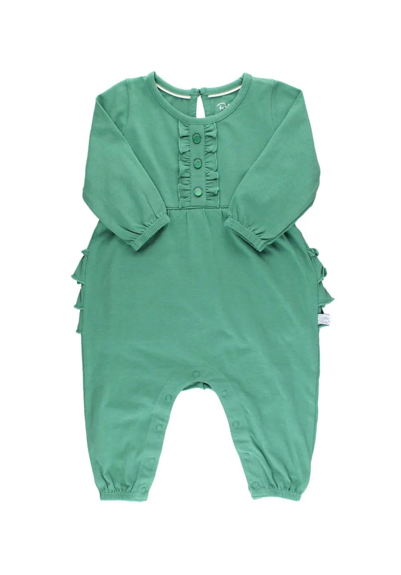 Spruce Long Sleeve Button Placket Full Length Romper