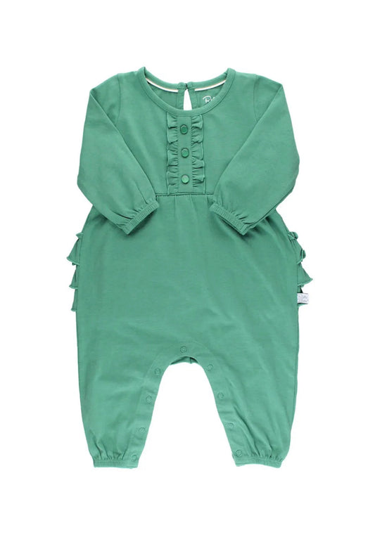 Spruce Long Sleeve Button Placket Full Length Romper