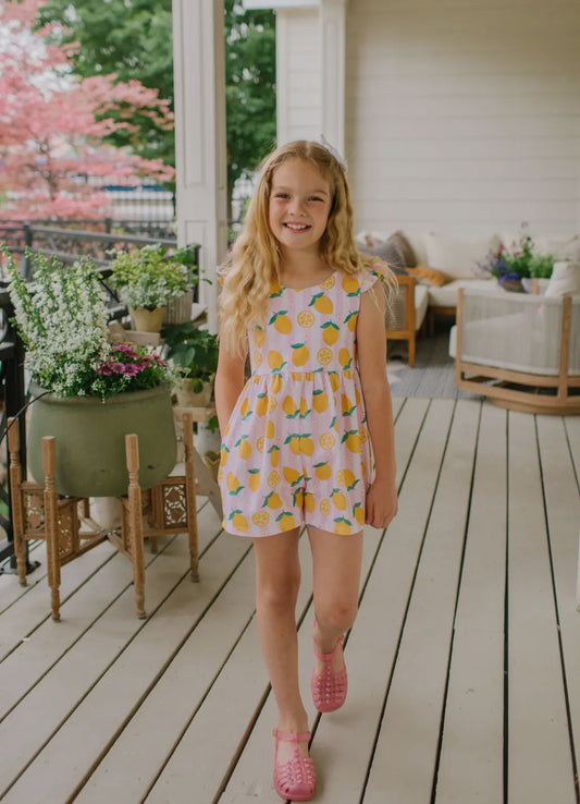 Macie Romper in Lemonade