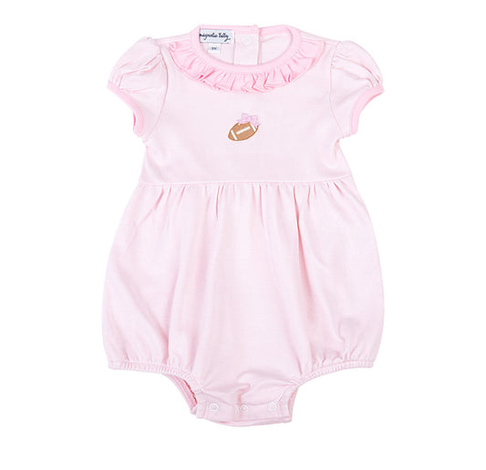 Darling Football Pink Emb S/S Girls Bubble