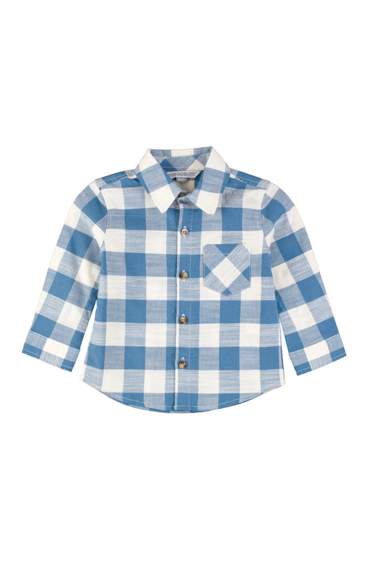 Long Sleeve Button Down- Countryside Blue Plaid