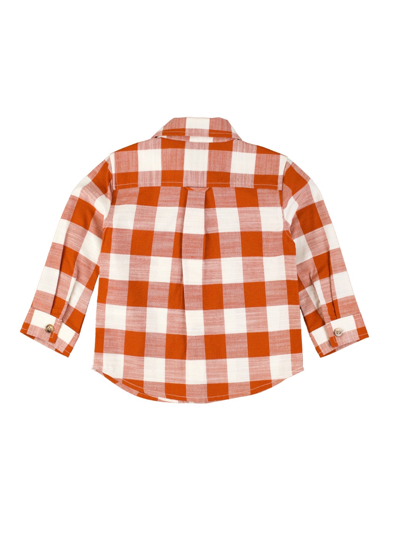 Long Sleeve Button Down- Rust Plaid