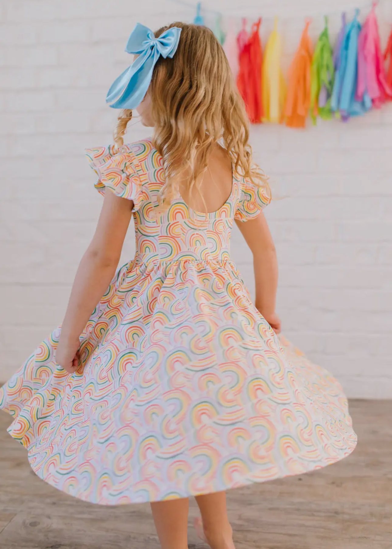 Olivia Dress in Primary Rainbow