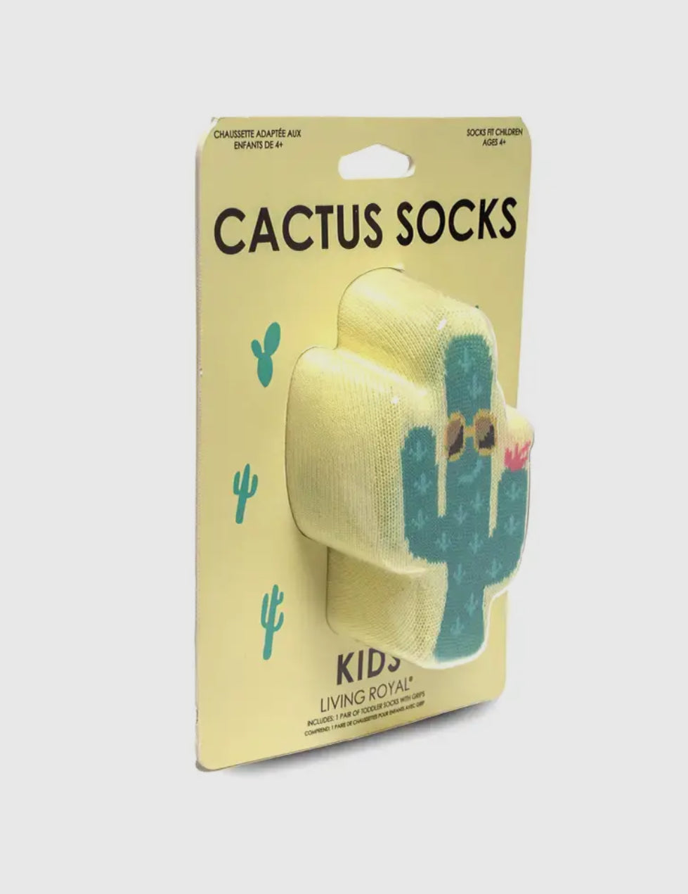 3D Packaged Crew Socks-Kids-Cool Cactus