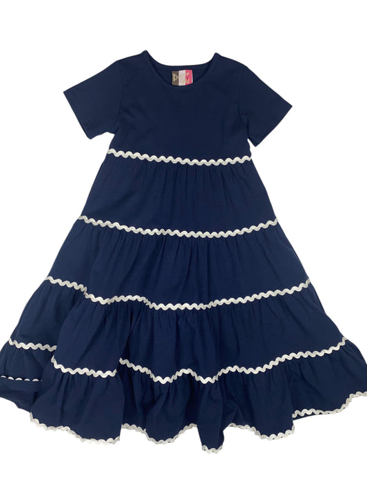 Maxi Ric Rac Dress- Navy