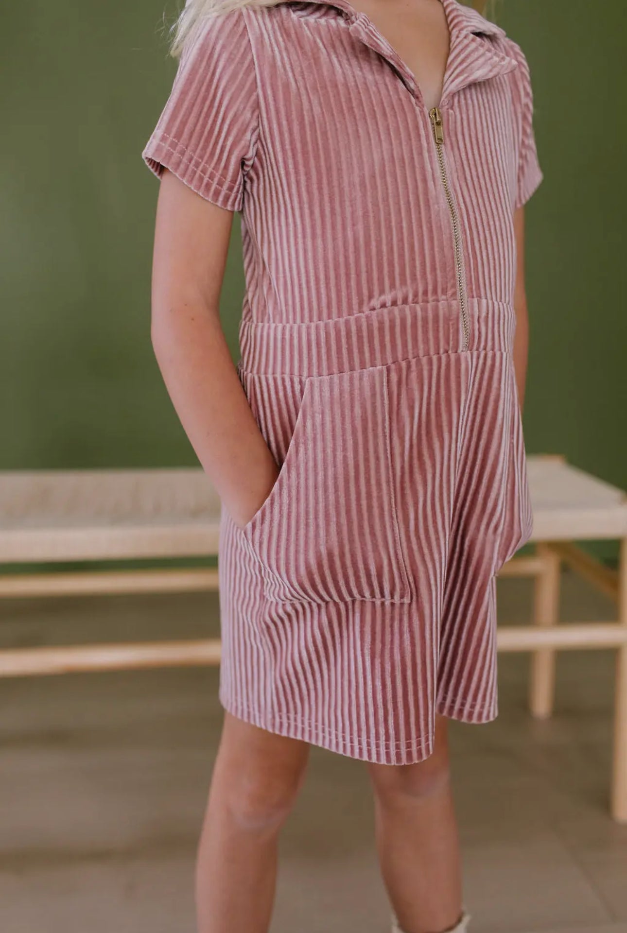 Corduroy Dress in Blush