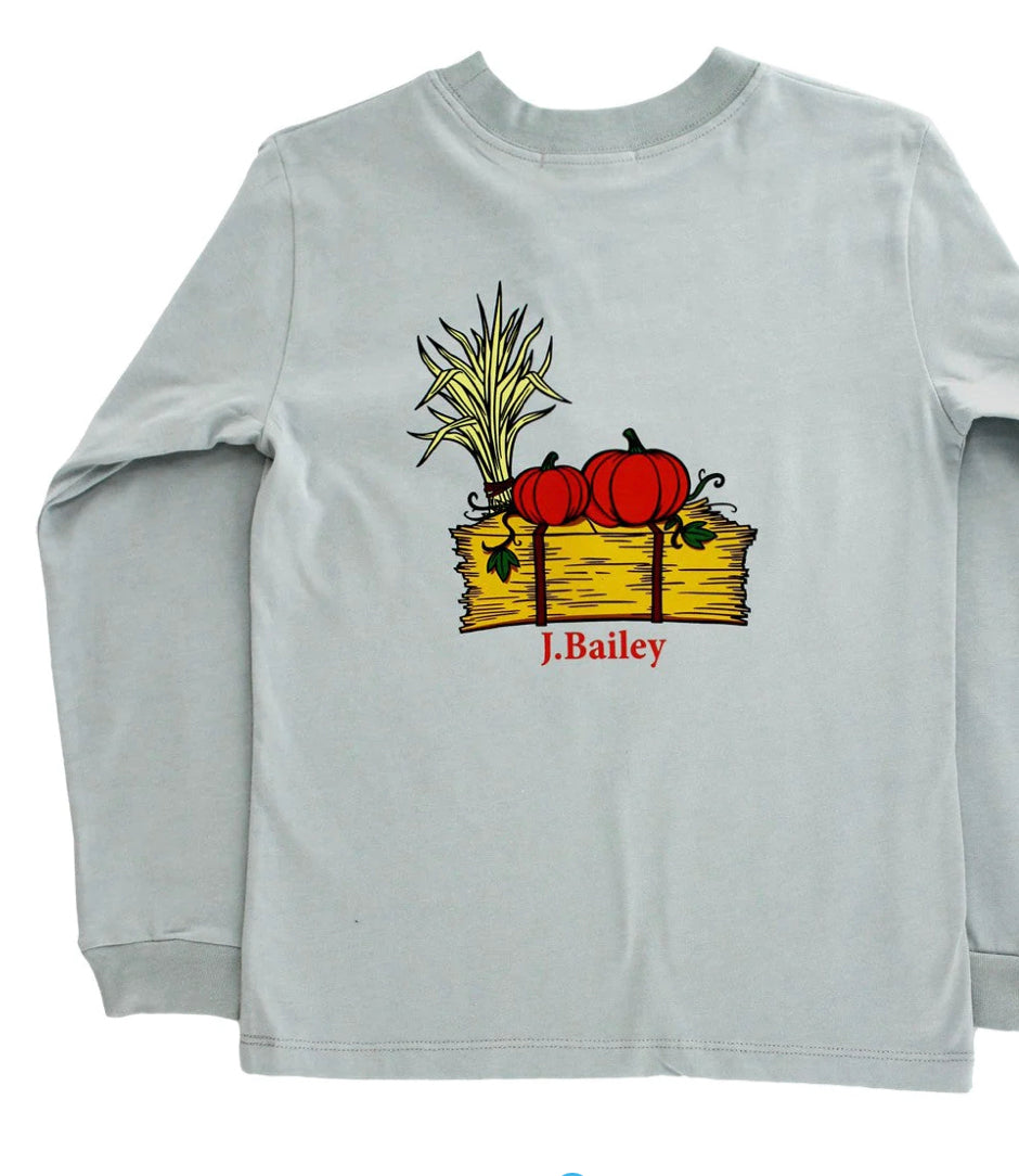 Haystack Long Sleeve Logo Tee on Sage