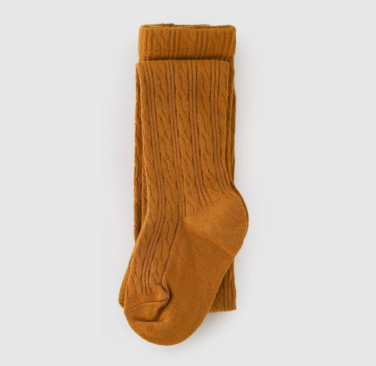 Mustard Cable Knit Tights
