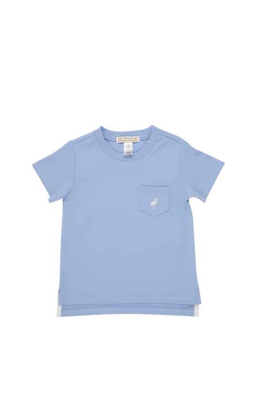 Carter Crewneck Pocket and Stork, Beale Street Blue, Worth Avenue White