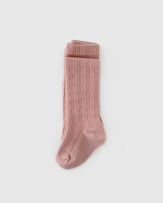 Blush Cable Knit Tights