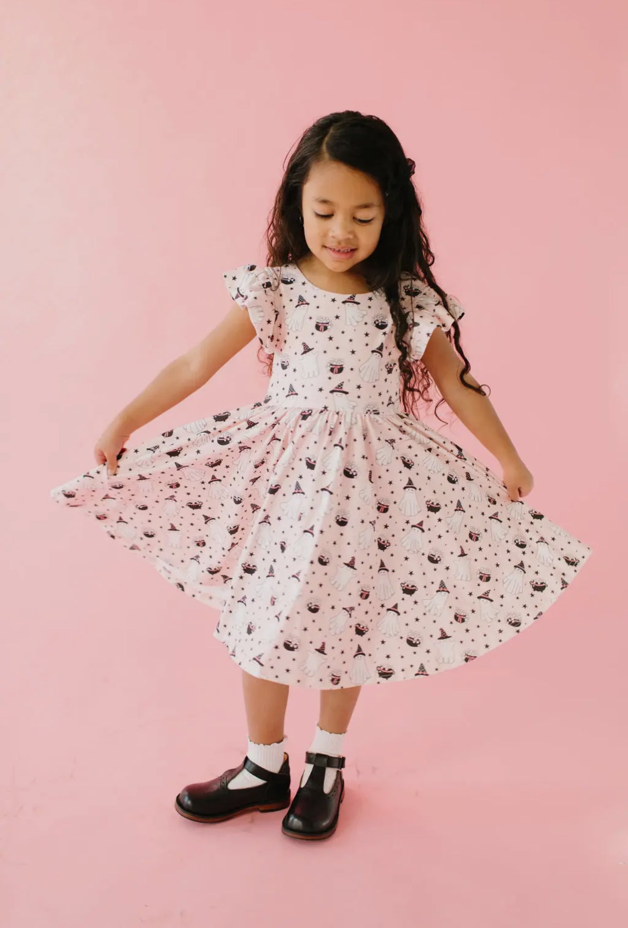 Olivia Twirl Dress in Pink, Cauldron