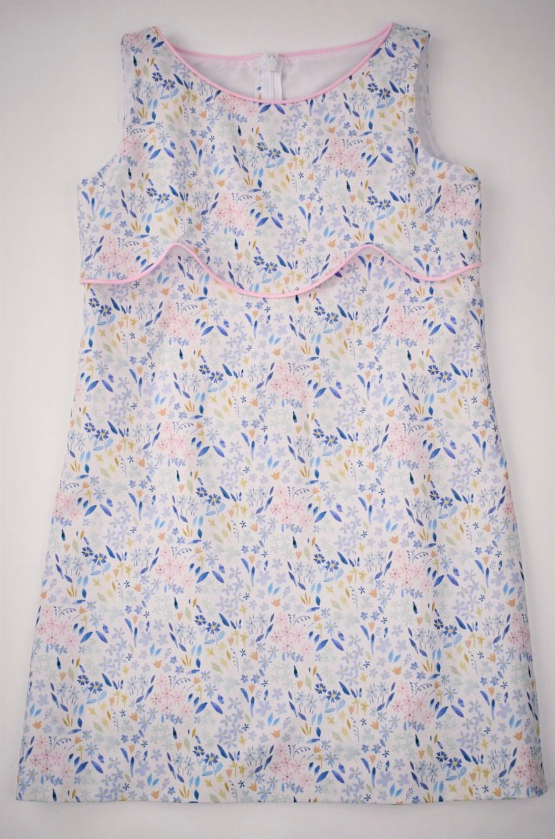 Blue Bell Floral, A LINE DRESS
