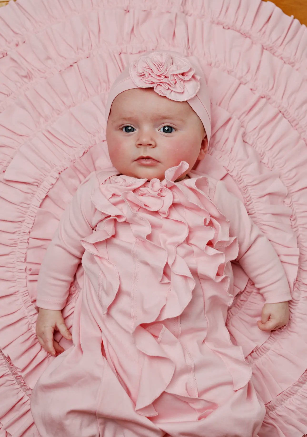 Layette Basic Angel Gown-Rose Shadow (0-3m)