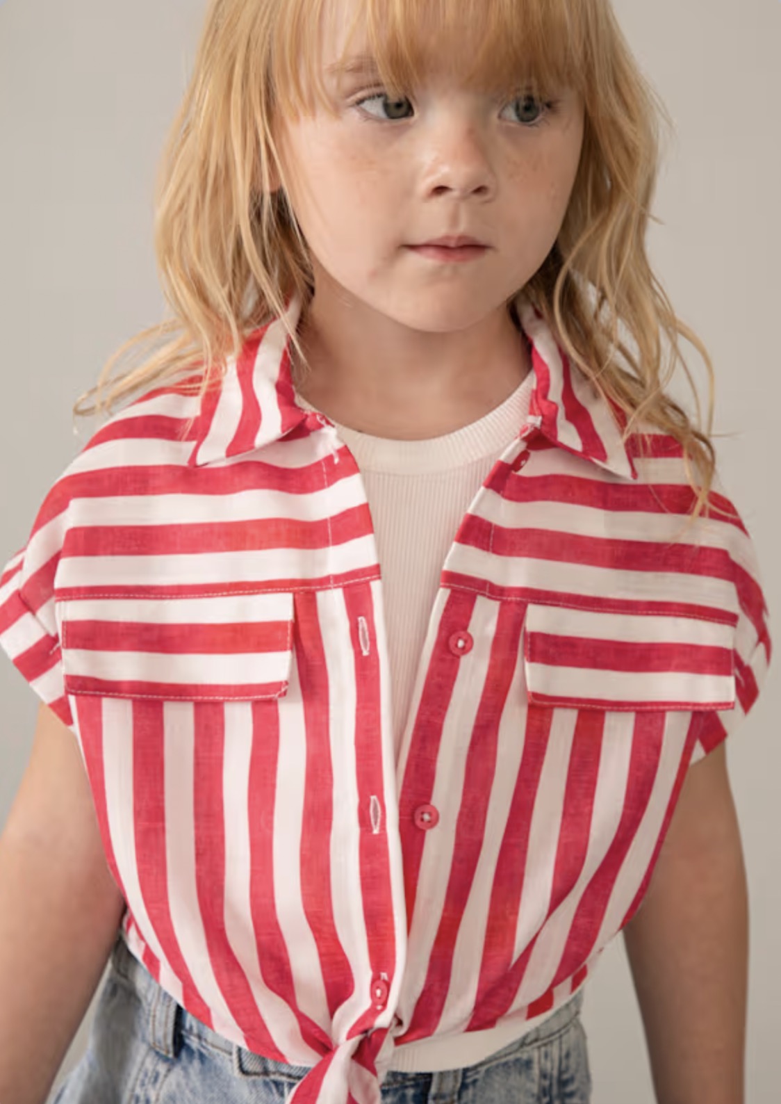 Persimmon-Girl Printed Shirt with Top
