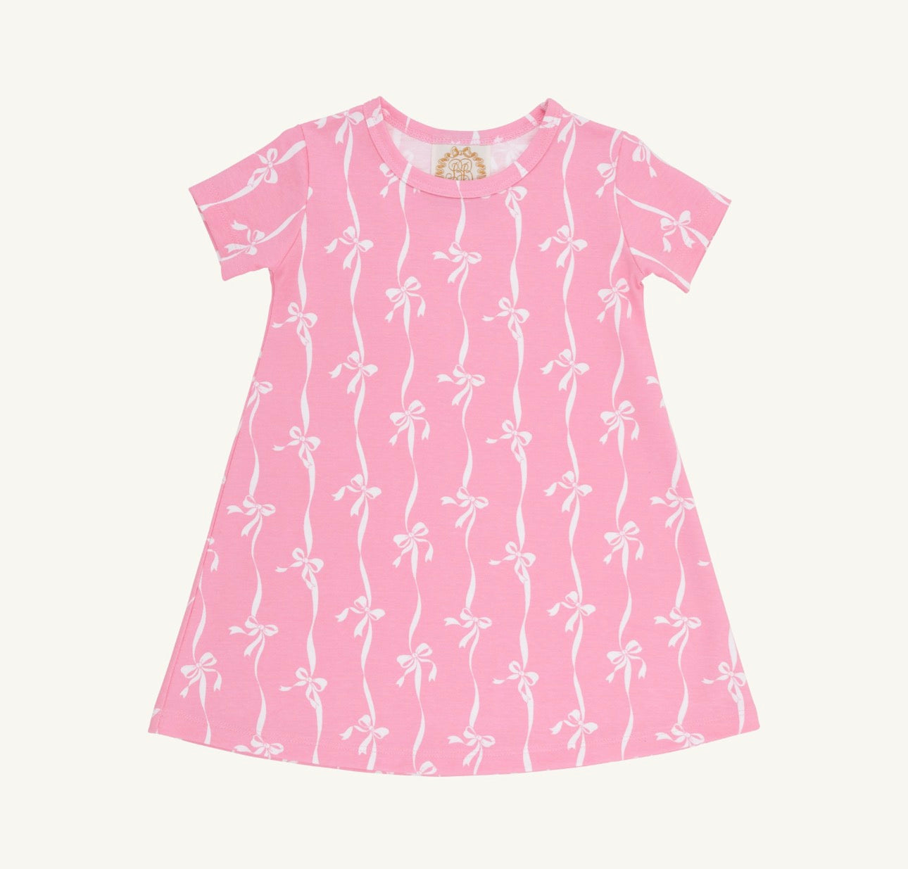 Polly Play Dress-Short Sleeve-Bell Court Bows (Hamptons Hot Pink)