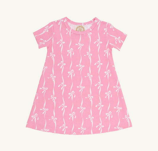 Polly Play Dress-Short Sleeve-Bell Court Bows (Hamptons Hot Pink)