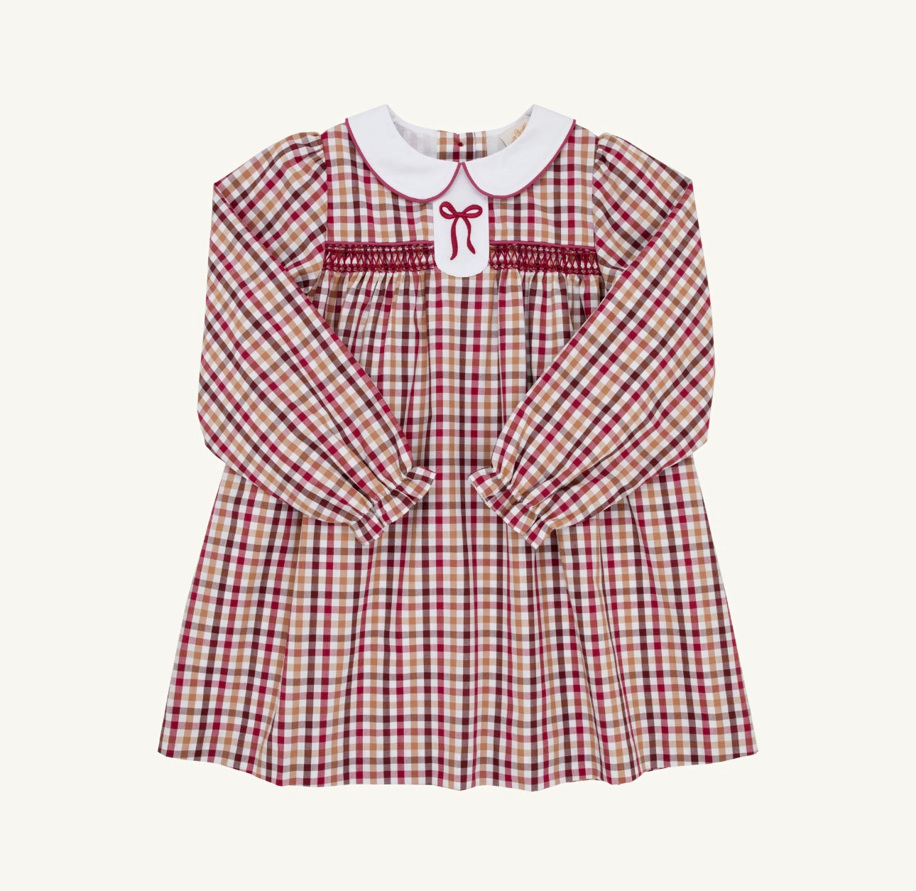 Long Sleeve Mary Dal Dress-Easton Pond Plaid/Worth Ave White