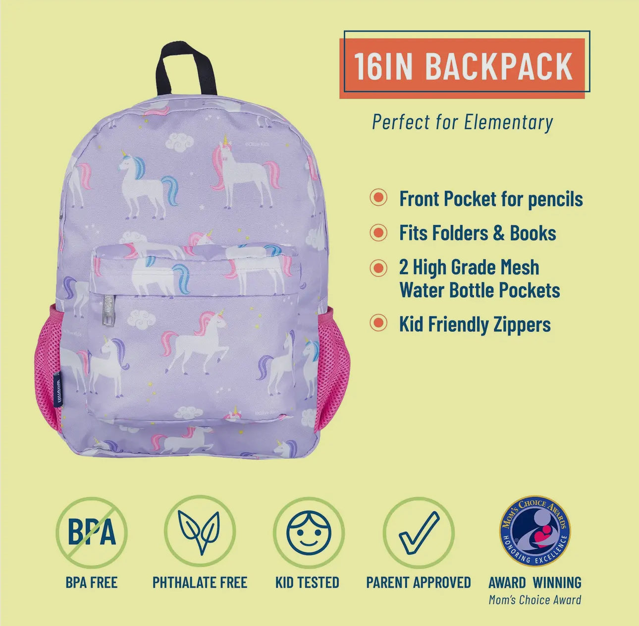Unicorn Pink Backpack 16in